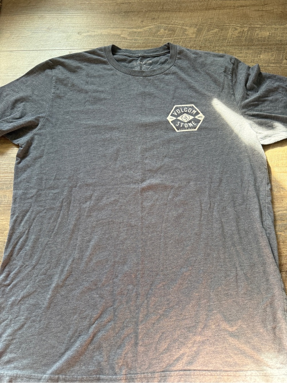 Volcom Short Sleeve Crewneck T-Shirt in Charcoal with White Logo